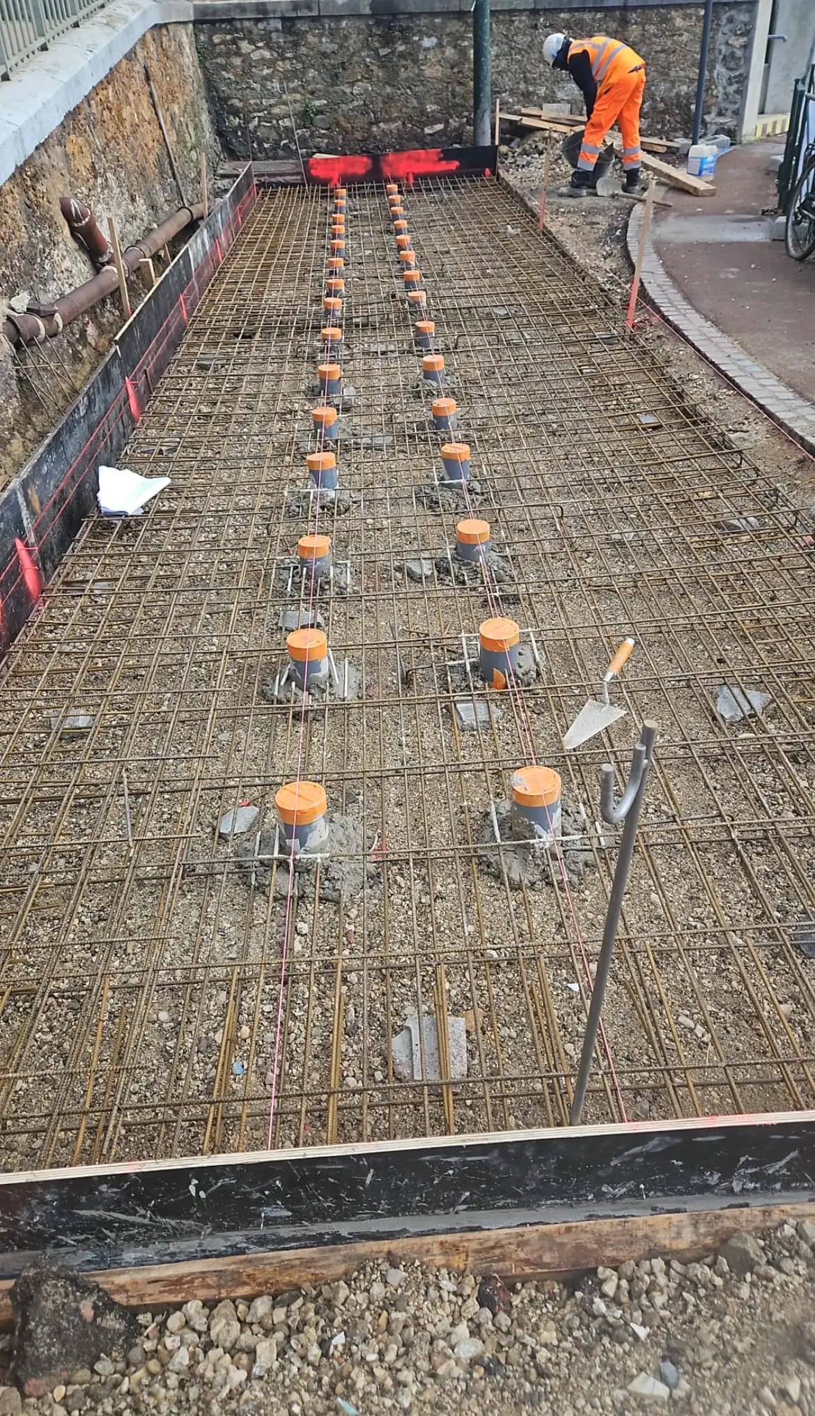 Ferraillage et réservations avant coulage