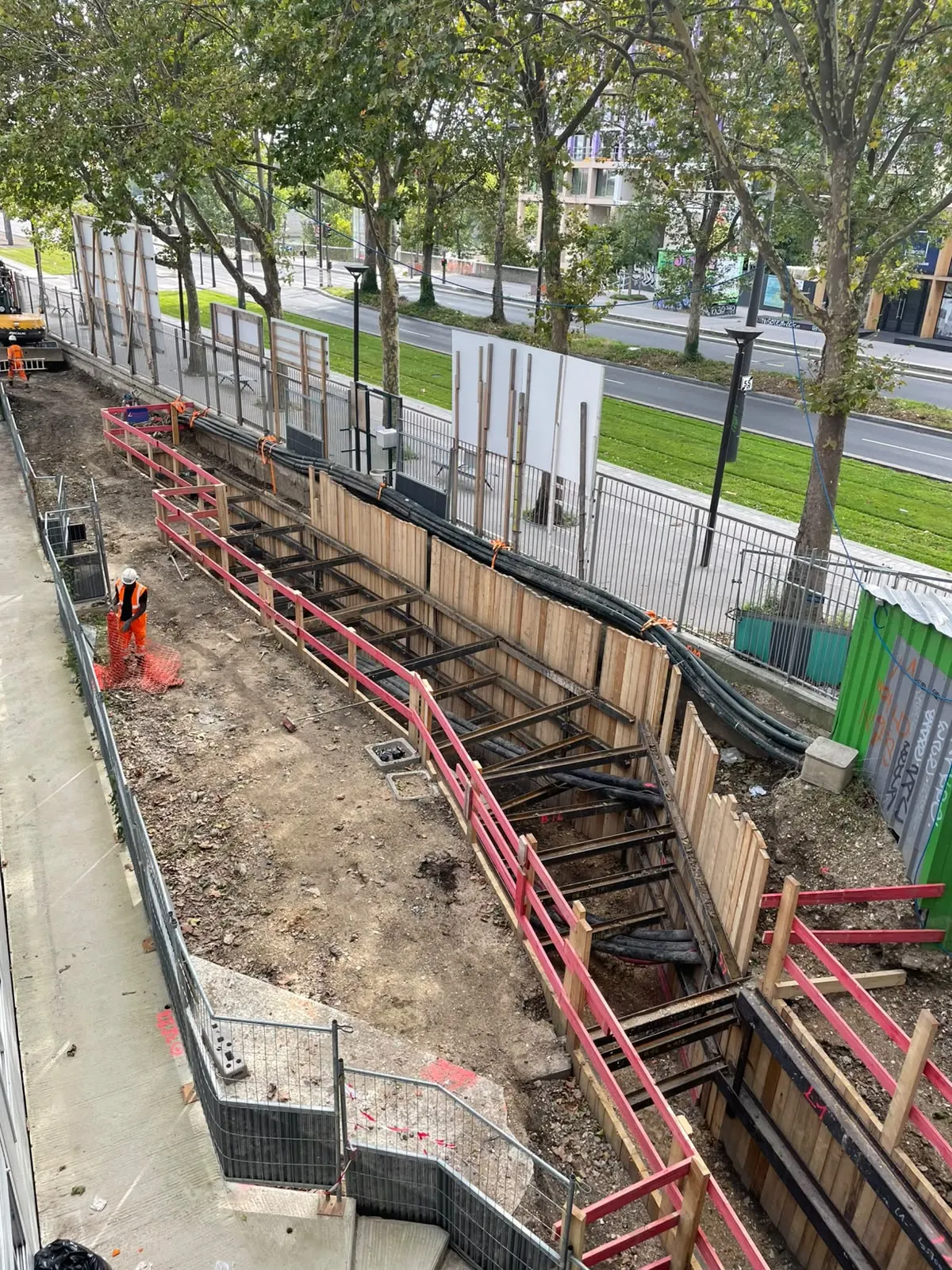 Blindage le long d’une rue